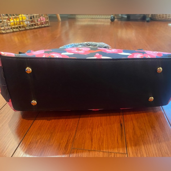 Designer Trina Turk Pink Floral large Tote Bag vegan leather - Picture 10 of 10